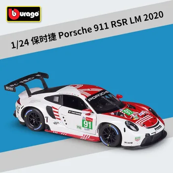 Bburago 1:24 2020 Porsche 911 RSR Racing High Simulation Литой Автомобиль Из Металлического Сплава, Модель Автомобиля, Коллекция Детских Игрушек, Подарки