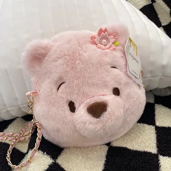 Плюшевая кукла Disney Winnie Pooh Bear Kawaii Strawberry Bear, вместительная мягкая плюшевая сумка на одно плечо, подарки для детей