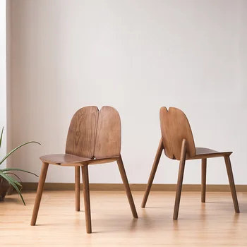Скандинавский бытовой стул из массива дерева, Дизайнерский стул для ресторана, обеденный стул для кабинета, Минималистский стул для гостиной с акцентом в спальне