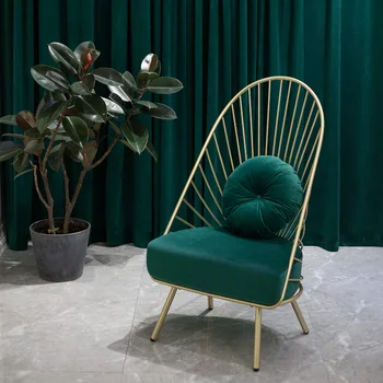 Золотые стулья с откидной спинкой для гостиной, Роскошные Современные кресла с подушкой для спины, металлические ножки для отдыха, Садовый декор Cadeira