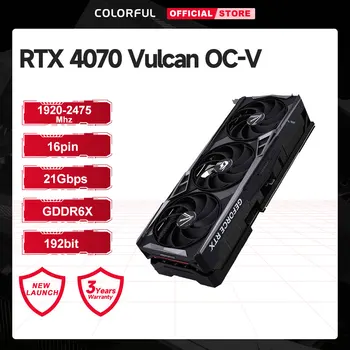 КРАСОЧНАЯ Видеокарта GeForce RTX 4070 Vulcan OC-V GDDR6x 192 Бит 2625 МГц NVIDIA GPU 4070 RTX Видеокарта Игровая Видео Для Рабочего стола