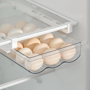 Ящик для яиц Пластиковый Холодильник, Органайзер для яиц, Коробка для хранения фруктов, Контейнер для хранения продуктов, Выдвижная полка для яиц, Кухонные инструменты