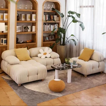 Дизайн садового футона, художественные диванные подставки, Простая технология, кушетка, длинный диван, Средний модульный комплект мебели для гостиной LQQ30YH