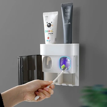 Настенная автоматическая соковыжималка для зубной пасты Дозатор зубной пасты Магнитный держатель зубной щетки Подставка для зубной пасты Аксессуары для ванной комнаты