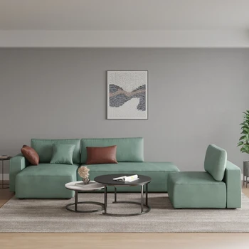 Современный диван для гостиной l зеленый льняной диван диван зеленый современный дизайн гостиной