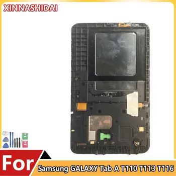 Для Samsung GALAXY Tab A T110 T113 T116 SM-T116 ЖК-Дисплей С Рамкой Сенсорный Экран Дигитайзер Датчики Полная Сборка Панели