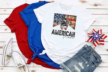 Футболка All American Girl 4 июля, All American Shirt Рубашка На День Независимости 4 Июля В Подарок 100% cctton Harajuku Streetwear