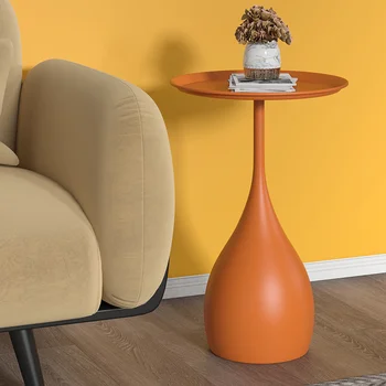 Приставной столик для дивана Минималистичный прикроватный столик Круглая тумбочка для гостиной в скандинавском стиле, мини-журнальный столик, Угловой столик для спальни