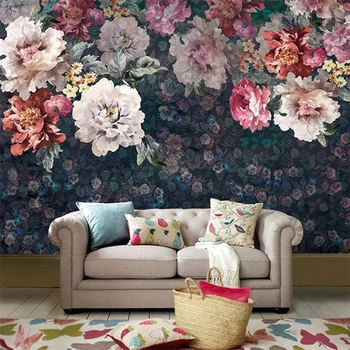 Beibehang Пользовательские американские цветочные обои для гостиной индивидуальное Украшение спальни ТВ Фон Домашнее Настенное покрытие