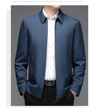 2022 Мужская однотонная короткая куртка с лацканами, профессиональная одежда, Легкая деловая повседневная мужская куртка