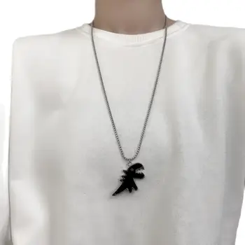 Модное ожерелье с подвеской в виде мультяшного Динозавра для женщин, мужчин, Цепочки из сплава O-образной формы, Хип-хоп Пара, Роскошные ювелирные подарки