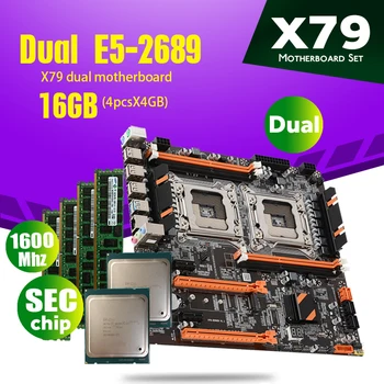 Материнская плата Atermiter X79 с двумя процессорами в комплекте с 2 × Xeon E5 2689 4 × 4 ГБ = 16 ГБ 1600 МГц ECC REG памяти pc3 12800 DDR3
