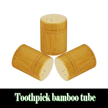 Ящик для хранения зубочисток, портативный пылезащитный бамбуковый круглый держатель для зубочистки большой емкости, диспенсер для кухонных принадлежностей отеля