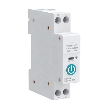 Автоматический выключатель TUYA WIFI Smart Автоматический Выключатель Для Умного Дома Беспроводной Пульт Дистанционного Управления (Белый Без дозирования 10A)