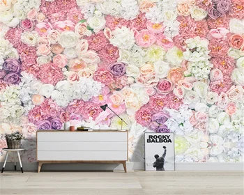 beibehang Индивидуальные современные новые модные розовые цветочные обои для спальни и гостиной papel de parede обои для рабочего стола home decor