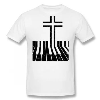 Забавный дизайн подарка для христианского пианиста, футболки для учителя игры на фортепиано с клавиатурой, футболка с изображением музыканта с коротким рукавом, инструктора по музыке