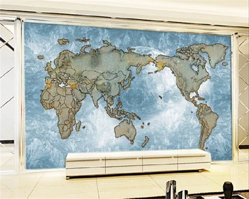 Обои Papel de parede на заказ, версия для бронзирования, карта мира, фон для телевизора в гостиной, декоративная роспись на стене, фреска behang