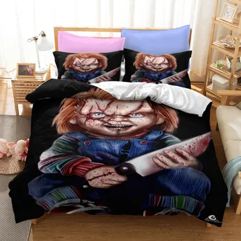 Пододеяльник Child's Play, комплект постельного белья Chucky, постельное белье Horror с наволочками для подростков, подарок взрослым, декор спальни King Single