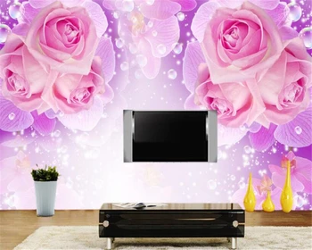 beibehang фэнтези классическая мода эстетическая атмосфера обои цветок розы телевизор фон спальни стена papel de parede behang