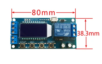 6-30 В Micro USB цифровой ЖК-дисплей Модуль реле временной задержки управления таймером Модуль цикла запуска переключателя XY-LJ02