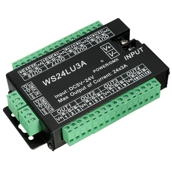 WS24LU3A 24CH DMX Контроллер 24-Канальный DMX 512 Декодер RGB Контроллер Декодер для RGB Светодиодной Ленты Модульные Светильники 24x3A WS24LU3A