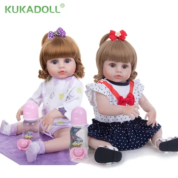 KUKADOLL Новое поступление 19-дюймовая кукла-Реборн с силиконовым телом для малышей, красивая кукла Отличного качества для подарка ребенку