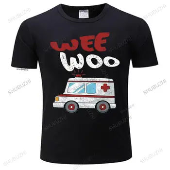 Новая машина скорой помощи Wee Woo Amr, забавная Ems Emt, унисекс, черная футболка, приталенная футболка, подростковые крутые топы, унисекс, футболка оверсайз