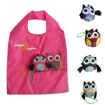 Складная хозяйственная сумка в форме совы в виде животного, экологичный женский подарок, многоразовая сумка-тоут, портативная дорожная сумка через плечо