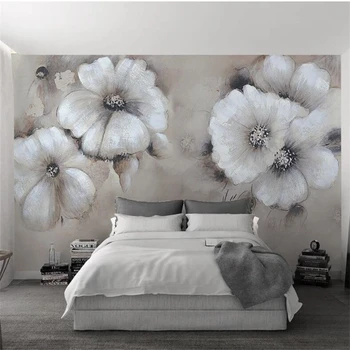 обои wellyu на заказ, простая масляная живопись, цветочный стиль, современный минималистичный ТВ-фон, обои для стен, 3 d behang