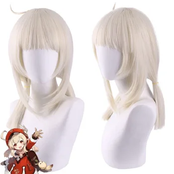 Игра Genshin Impact klee Косплей парик вечерние женские 45 см бежевые синтетические волосы с двойными пучками Genshin Impact Klee Косплей парики