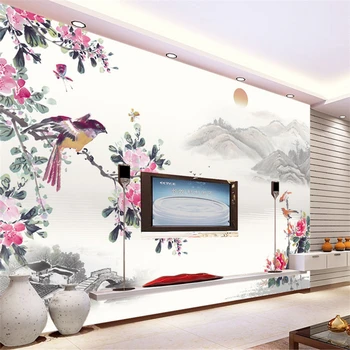 beibehang Personality классический лазурно-красный фон для телевизора, большая гостиная, спальня, обои на заказ, фрески