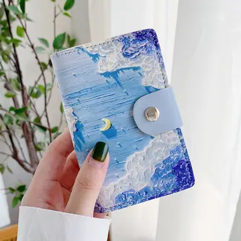 Сумка для карт с масляной росписью, изысканный высококачественный кошелек для карт большой емкости с несколькими позициями карт, сумка-зажим для карт 01-WL-dlyhkt