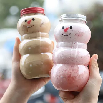 Рождественский снеговик Чашка для холодного чая с молоком Рождественский снеговик Чашка для питья для вечеринки Банка конфет Подарочная упаковка бутылок