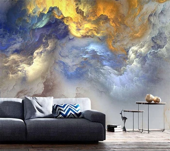 wellyu Пользовательские светлые роскошные американские обои абстрактный современный 3d Обои фон гостиной настенное покрытие голубые облака обои