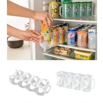 Держатель для хранения банок из-под пива и газировки Организация кухни Холодильник Пластиковые подставки для хранения бутылок для специй Стеллажи
