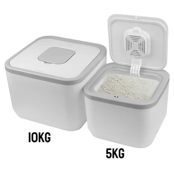 Кухонный контейнер Коробка для риса, Запечатанная банка с зерном, коробка для хранения корма для собак, защищенная от насекомых, Влагостойкая, ведро для домашнего хранения весом 5 кг 10 кг