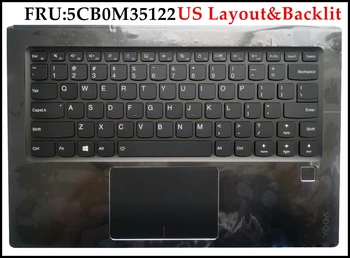 Модель: 5CB0M35122 Для ноутбука Lenovo Yoga 910-13IKB Yoga 5 Pro Клавиатура с тачпадом, подставкой для отпечатков пальцев, удобной раскладкой США с подсветкой