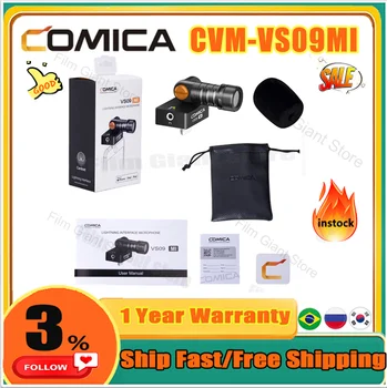 Кардиоидный конденсаторный видеомикрофон Comica CVM-VS09MI Shotgun с кнопкой отключения звука для системы iOS iPhone / iPad