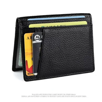 Супертонкий мягкий кошелек из 100% натуральной кожи, мини-кошелек для кредитных карт, держатели для карт, мужской кошелек Тонкий маленький