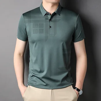 Летние бесшовные мужские рубашки поло для гольфа 2022, высококачественные однотонные тонкие мужские футболки с коротким рукавом, простые мужские футболки 3XL