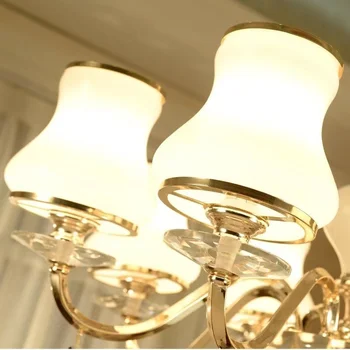 E14 Подвесной светильник для гостиной в европейском стиле со стеклянным абажуром, потолочный вентилятор, настольная лампа в виде ракушки, аксессуары для творчества 