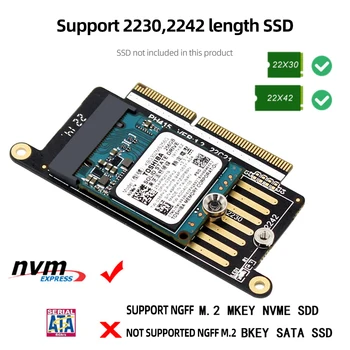 M.2 NVME M Key SSD Адаптер Конвертер карт жесткого диска SSD адаптер кард-ридер для 2230/2242 SSD для MACBOOK PRO 2016/2017 A1708