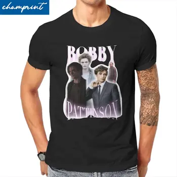 Мужские футболки Бобби Паттинсона, футболка Robert Novelty, футболка с круглым вырезом и коротким рукавом, хлопковые топы нового поступления
