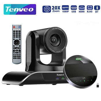 Система видеонаблюдения Конференц-зала Tenveo с Громкой связью Bluetooth USB + HDMI + IP PTZ-Видеокамера с 20-кратным увеличением Работает с командами Zoom OBS