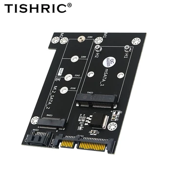 TISHRIC M.2 NGFF MSATA К Sata3.0 2,5 Адаптер SSD M2 B Ключ К Двойной Дополнительной карте Sata3 Конвертер M2 Sata Riser Card Для Портативных ПК