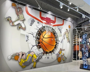 WELLYU 2018 Новые 3D обои творческой личности Баскетбольный зал спортсмены классный фон для инструментов papel de parede 3d wallpaper3D