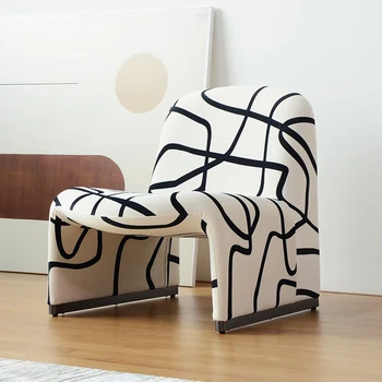 Креативное дизайнерское кресло-диван, кресло для отдыха hill, легкое роскошное минималистичное хлопковое кресло для отдыха с красными граффити в сетку