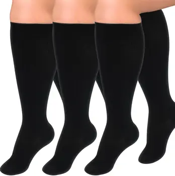 TANABATA 3 Пары / Комплект Компрессионных Носков Большого размера Для Мужчин И Женщин, Снимающих Варикозное Расширение Вен, Для Ухода за Спортивными Толстыми Носками, Дополнительный Размер 4XL 5XL