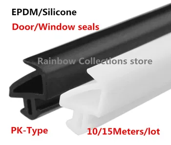 10 м/лот оконное уплотнение типа PK, стеклянная дверь/оконные шумоизоляционные ветрозащитные водонепроницаемые оконные уплотнения из EPDM/силиконовой резины
