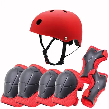 Детское спортивное защитное снаряжение, набор из 7 предметов, балансирное колесо, лыжное защитное снаряжение, шлем, наколенник для скейтборда, налокотники, набор